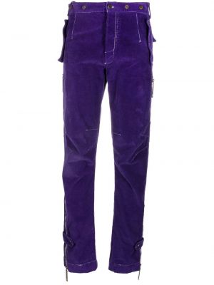 Sametové kalhoty Dolce & Gabbana Pre-owned fialové