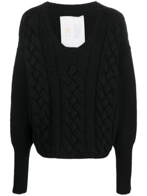 Пуловер с v-образно деколте Ramael черно