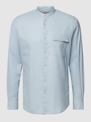 Koszula ze stójką Pierre Cardin błękitna