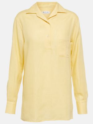 Lněná košile Loro Piana žlutá
