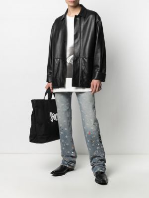 Jacquard straight jeans Off-white