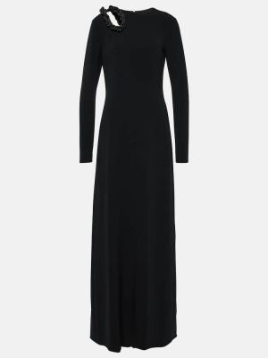 Sukienka długa z kryształkami Stella Mccartney czarna