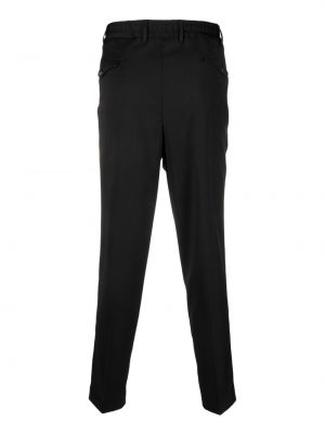 Plisované vlněné kalhoty Dell'oglio černé