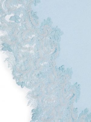 Krajkový kašmírový šál Ermanno Scervino modrý