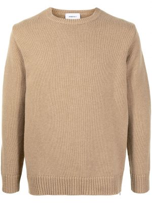 Volneni pulover z zadrgo Ports V rjava