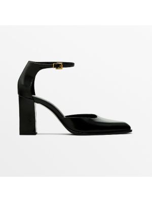 Туфли на каблуке на высоком каблуке Massimo Dutti черные