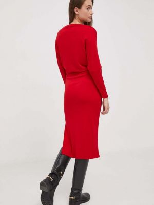 Oversized midi ruha Sisley piros
