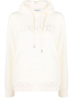 Fleece hoodie mit stickerei Lanvin weiß
