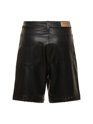 Pantalones cortos de cuero de cuero sintético Honor The Gift negro