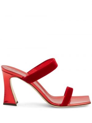 Кадифени ниски обувки Giuseppe Zanotti червено