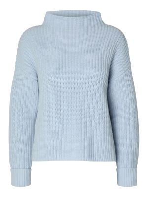 Пуловер Selected Femme синьо