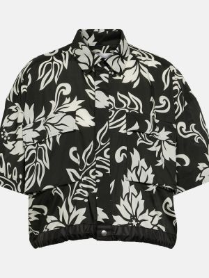 Košulja s cvjetnim printom Sacai crna