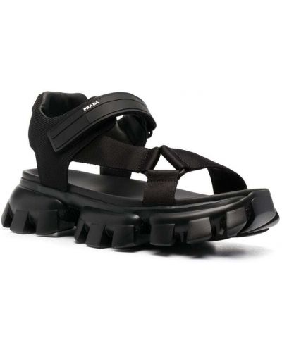 Sandales à imprimé Prada noir