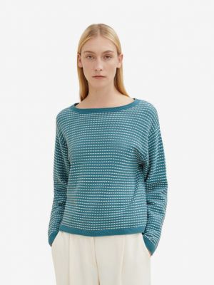Pamut pulóver Tom Tailor - kék