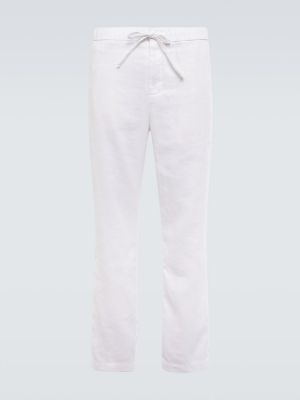 Pantalones chinos de lino de algodón Frescobol Carioca blanco