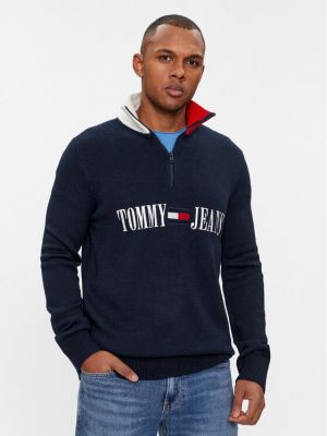 Megztinis slim fit Tommy Jeans mėlyna