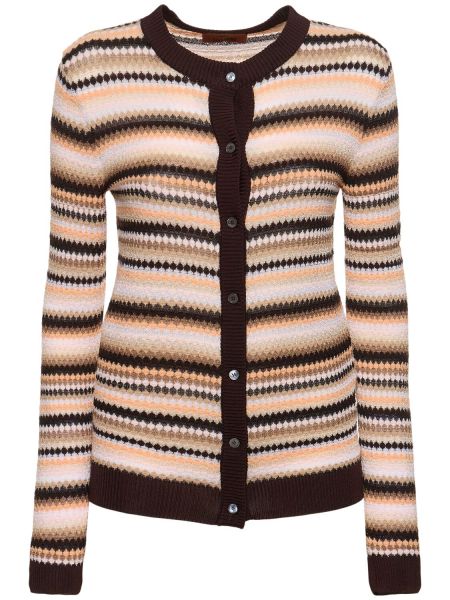 Cardigan i bomull Missoni brun