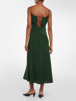 Копринена миди рокля Toteme зелено