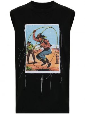 Βαμβακερό πουκάμισο με σχέδιο Maison Margiela μαύρο