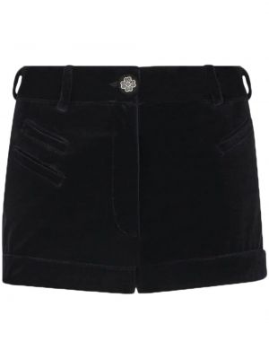 Pantaloni scurți de catifea din bumbac Etro negru