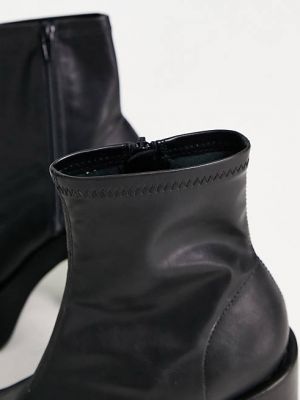 Черные ботинки на платформе из искусственной кожи Pull&Bear