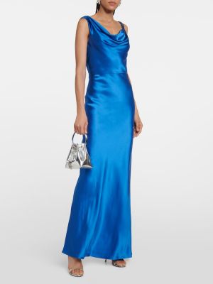 Σατέν μάξι φόρεμα Veronica Beard μπλε
