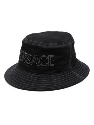 Bavlnená čiapka Versace čierna