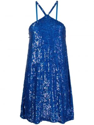 Flitrované mini šaty P.a.r.o.s.h. modrá