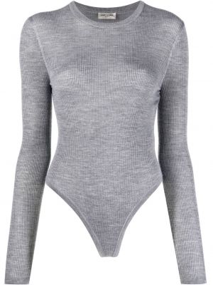 Body en tricot Saint Laurent gris