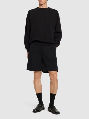 Pantalones cortos de lana bootcut Auralee negro