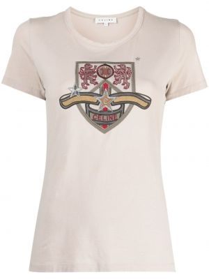 Kokvilnas t-krekls ar izšuvumiem Céline Pre-owned