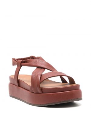 Dabīgās ādas sandales ar platformu Sarah Chofakian brūns