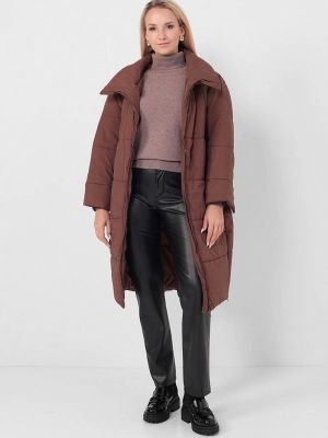 Утепленная демисезонная куртка Helena Vera коричневая