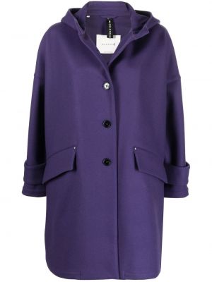 Palton de lână cu glugă Mackintosh violet