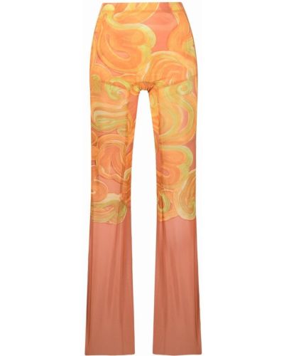 Pantalones con estampado con estampado abstracto Knwls amarillo