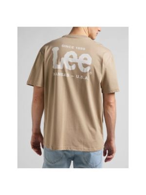Koszulka bawełniana Lee beżowa