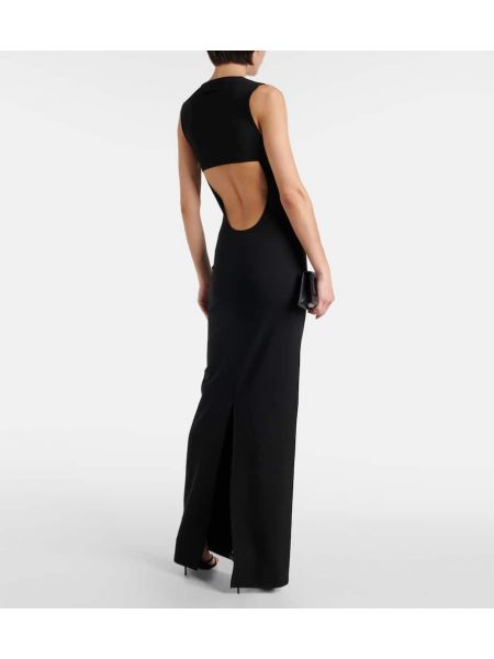 Sukienka długa z dżerseju Jean Paul Gaultier czarna