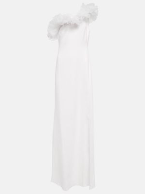 Asymetrické tylové dlouhé šaty Giambattista Valli biela