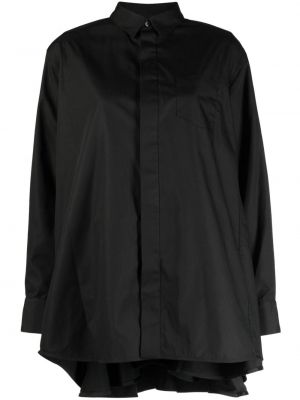 Sukienka koszulowa bawełniana Sacai czarna