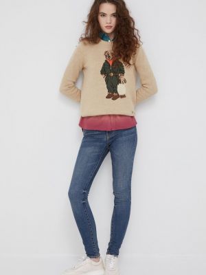Бавовняний светр Polo Ralph Lauren, бежевий