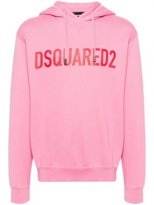 Medvilninis džemperis su gobtuvu Dsquared2 rožinė