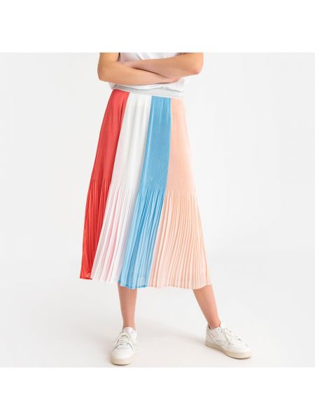 Плиссированная юбка макси с рисунком длинная Suncoo