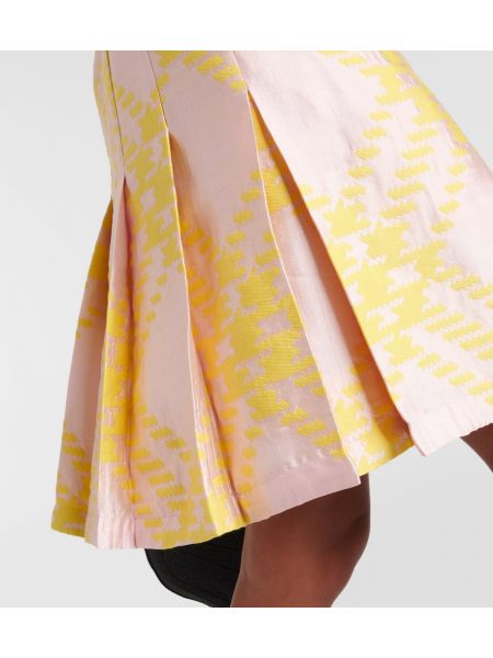 Kostkované mini sukně Burberry žluté