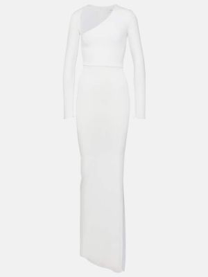 Sukienka midi z dżerseju asymetryczna Alex Perry biała
