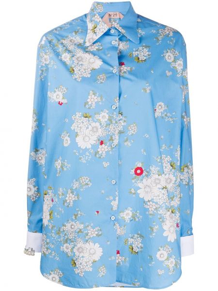 Camisa de flores con estampado Nº21 azul