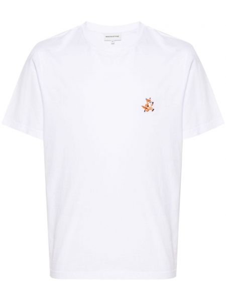 Bavlnené tričko Maison Kitsuné biela