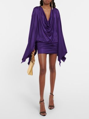 Saténové šaty Tom Ford fialová