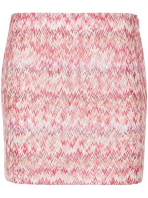 Pletena mini suknja Missoni ružičasta