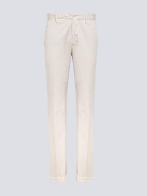 Pantaloni dritti di cotone Incotex bianco