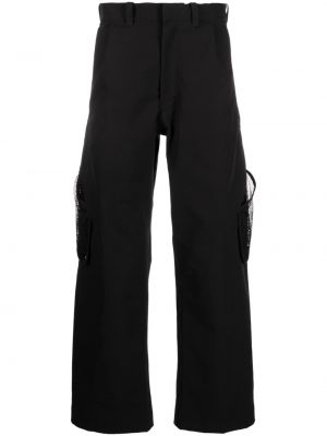 Rovné kalhoty s kapsami se síťovinou Goldwin 0 černé